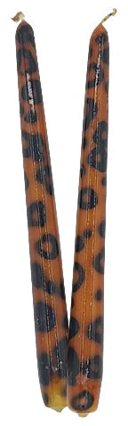 Leopard Taper Candles S/2