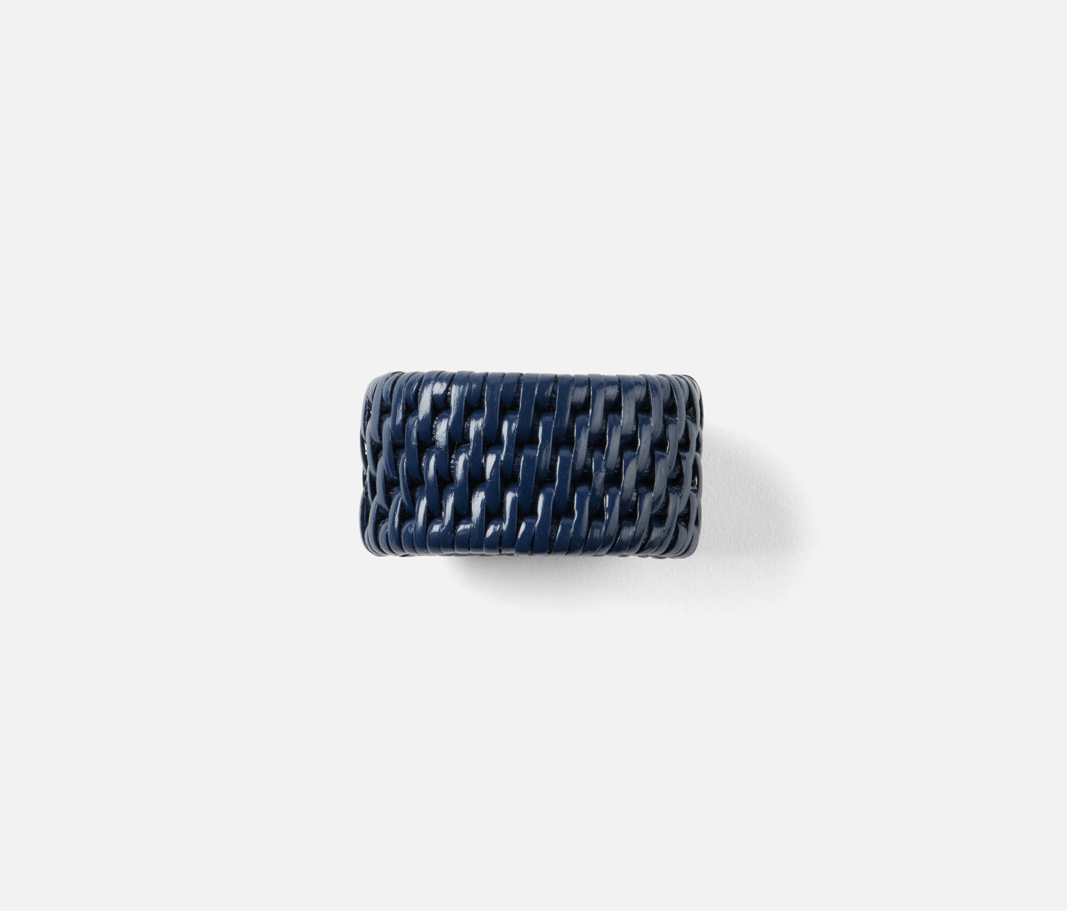 Navy Rattan Napkin Rings S/4