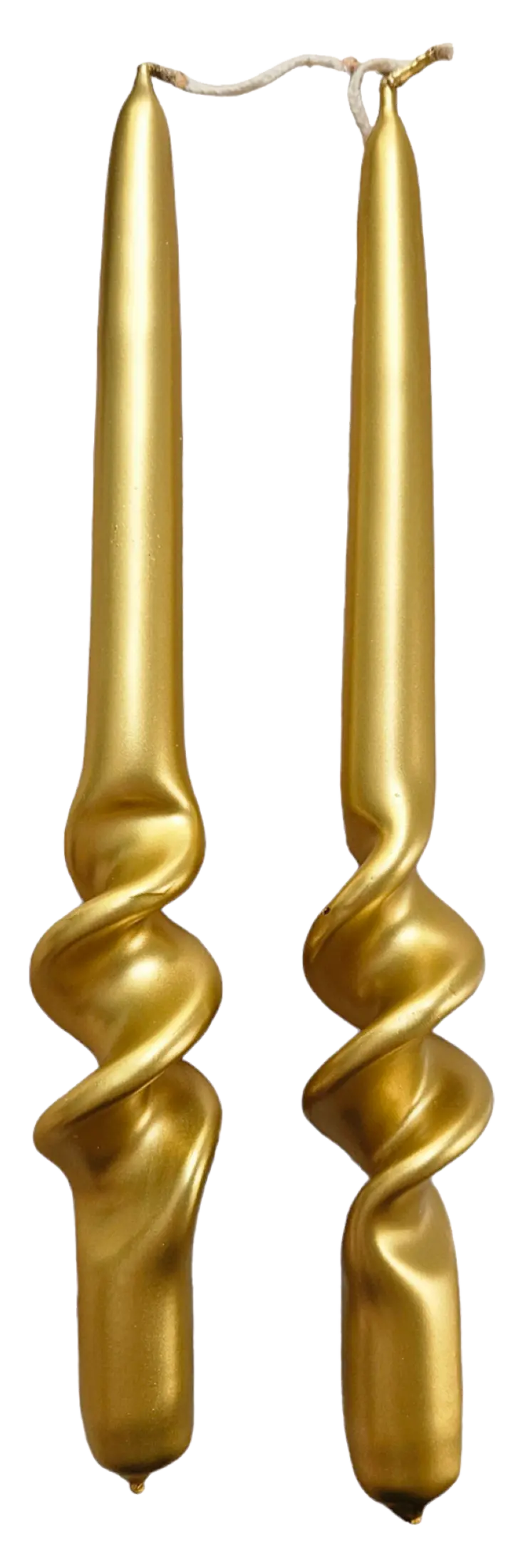 Gold Twisted Taper Candle S/2