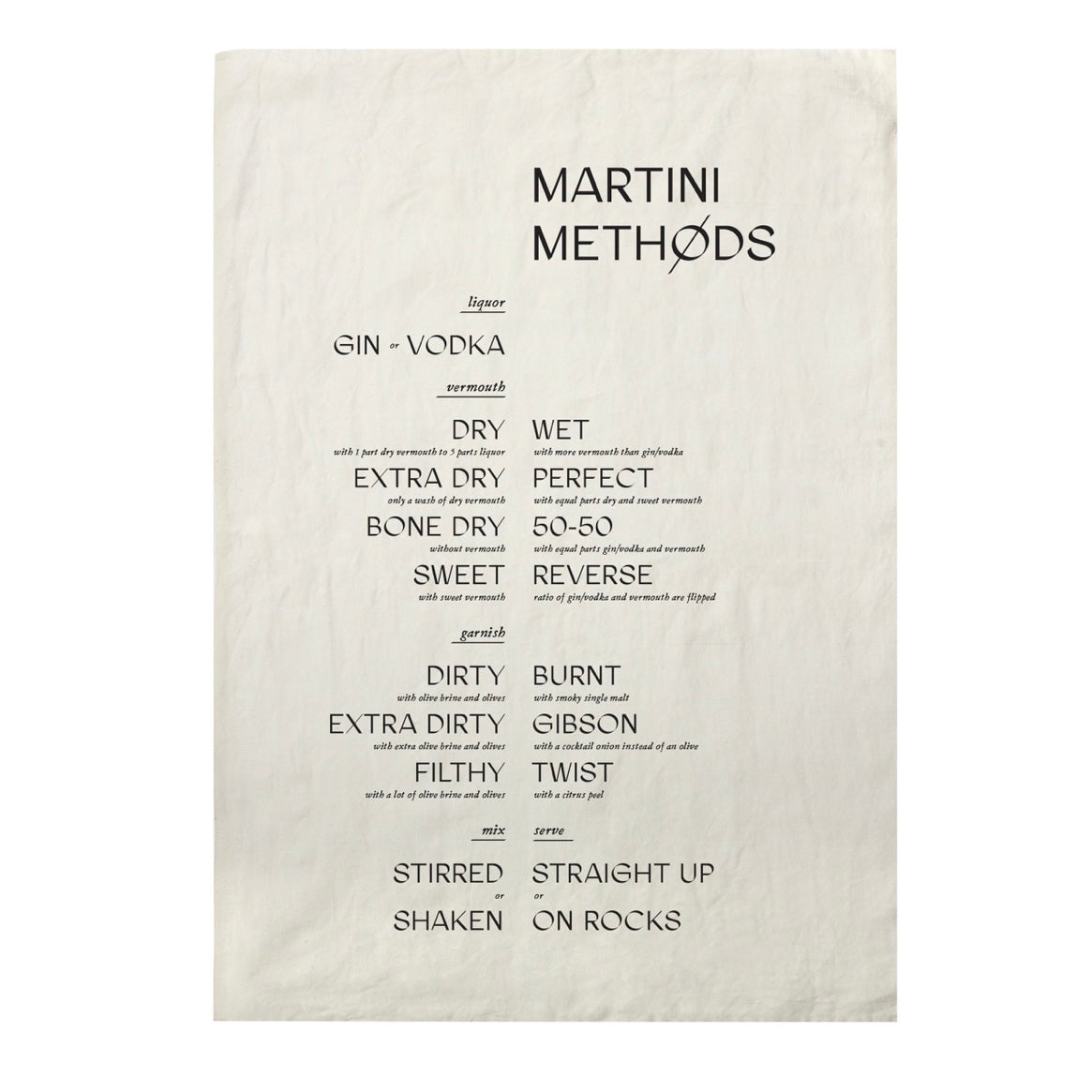 Martini Pure Linen Tea Towel