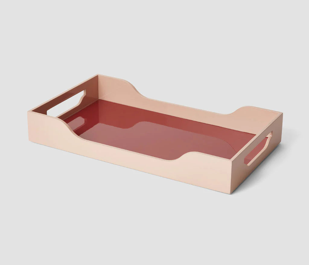 Lacquered Tray Maroon & Pink Medium