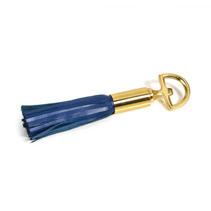 Blue Leather Tassel Bottle Opener