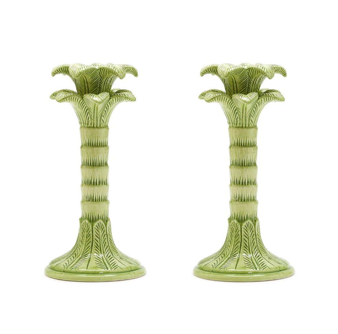 Green Palm Candleholder