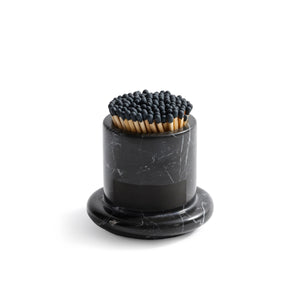 Marbella Black Marble Matches Holder