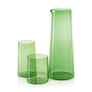 Green Glass Tumbler S/2