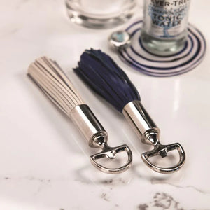 White Leather Tassel Bottle Opener