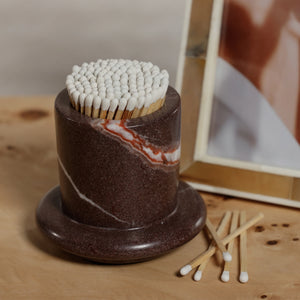 Marbella Red Levanto Marble Matches Holder