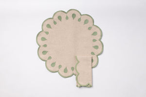 Gotas Placemat Beige & Green S/4