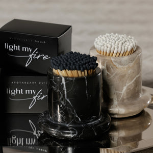 Marbella Black Marble Matches Holder
