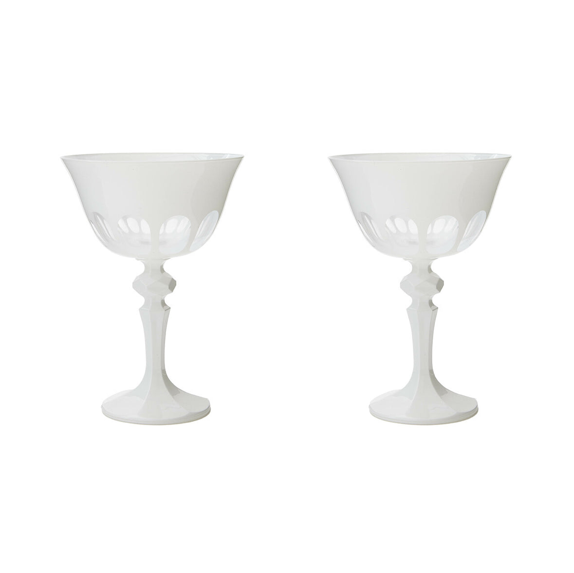 Rialto Glass Coupe S/2, Chalk