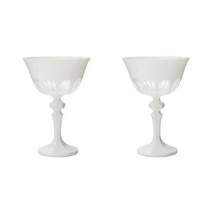 Rialto Glass Coupe S/2, Chalk