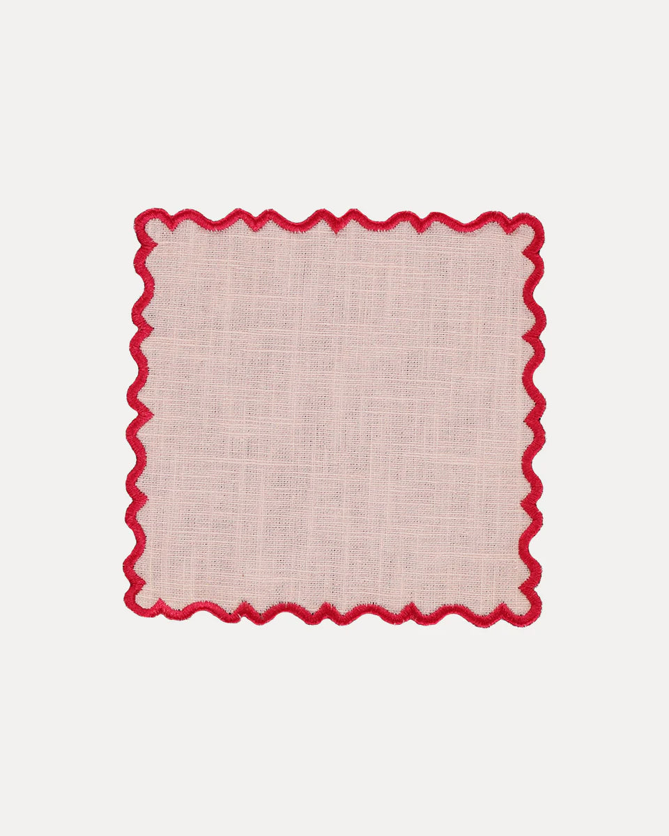 Pink Wavy Cocktail Napkin S/4