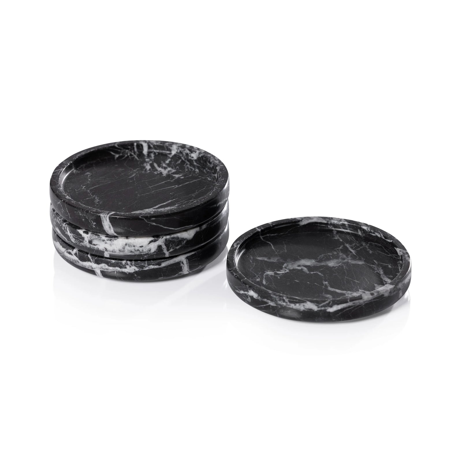 Black Marble Coasters S/2