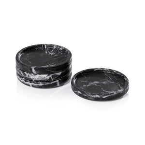 Black Marble Coasters S/2