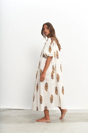 Justina Mustard Dress