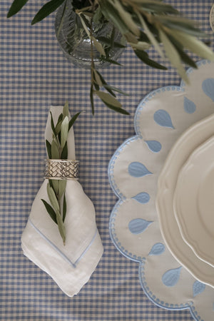 Gotas Placemat White & Light Blue S/4