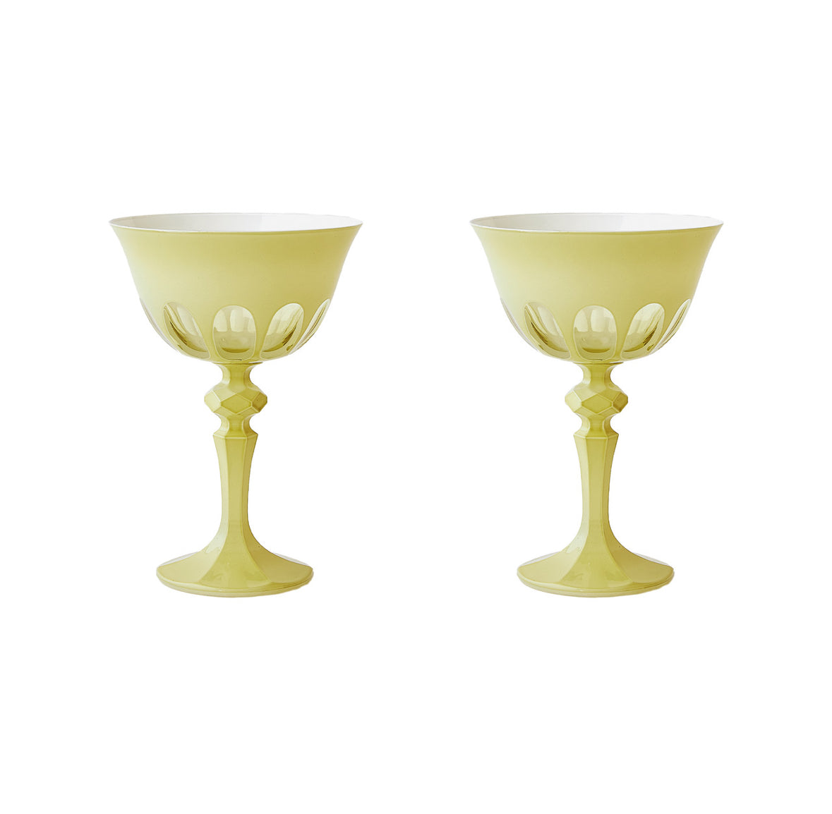 Rialto Glass Coupe S/2, Creme