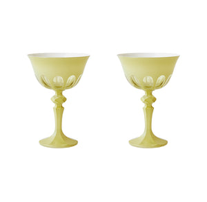 Rialto Glass Coupe S/2, Creme