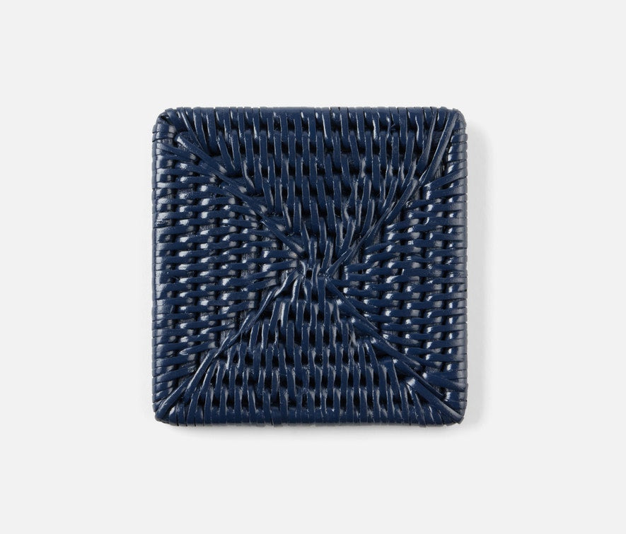 Navy Rattan Coasters S/4