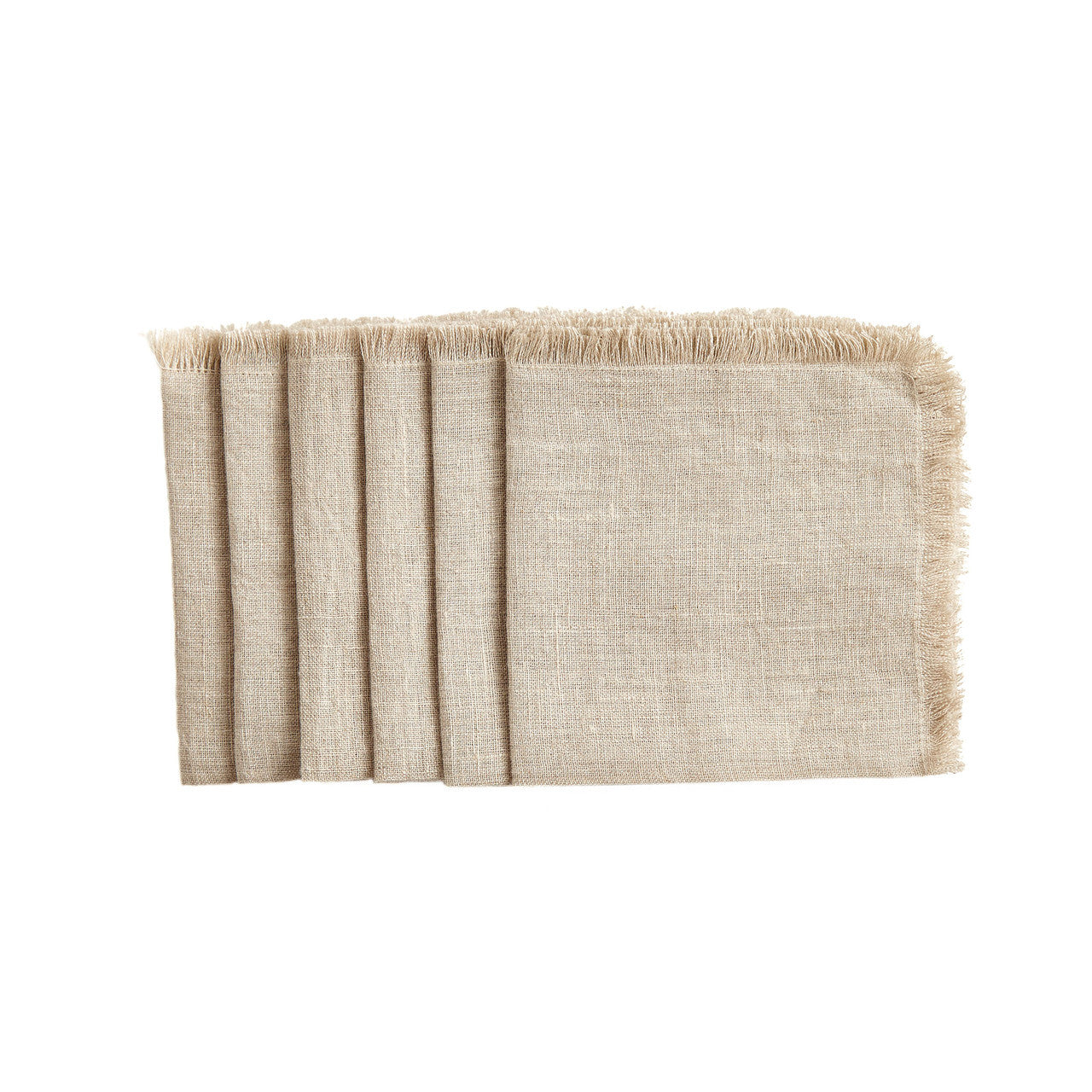 Linen Cocktail Napkins Natural S/6